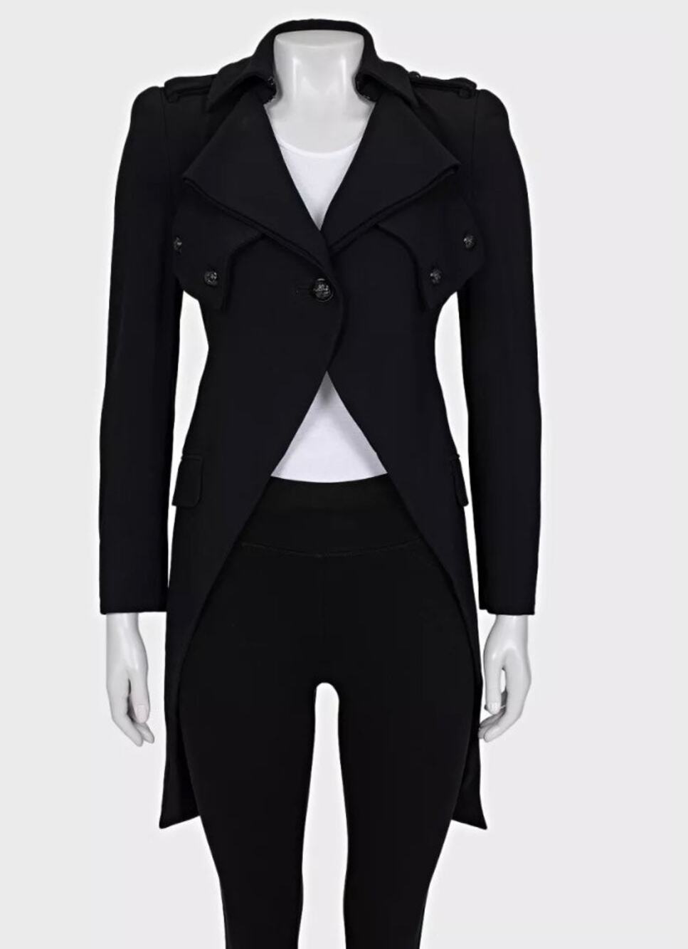 Alexander McQueen Black Tailored Jacket Voluminous Shoulders